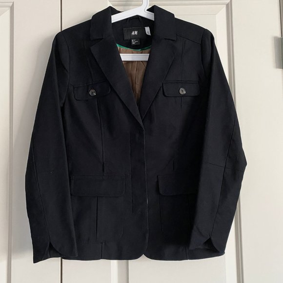 NWOT H&M cotton blazer jacket - black - Picture 1 of 2